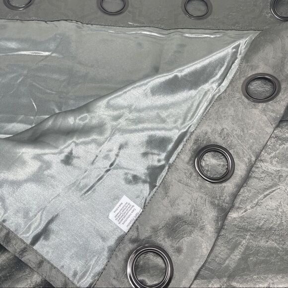 Gloria Blackout Panels with Grommets Set of 2 Light Grey Polyester Extra Wide - Picture 7 of 8